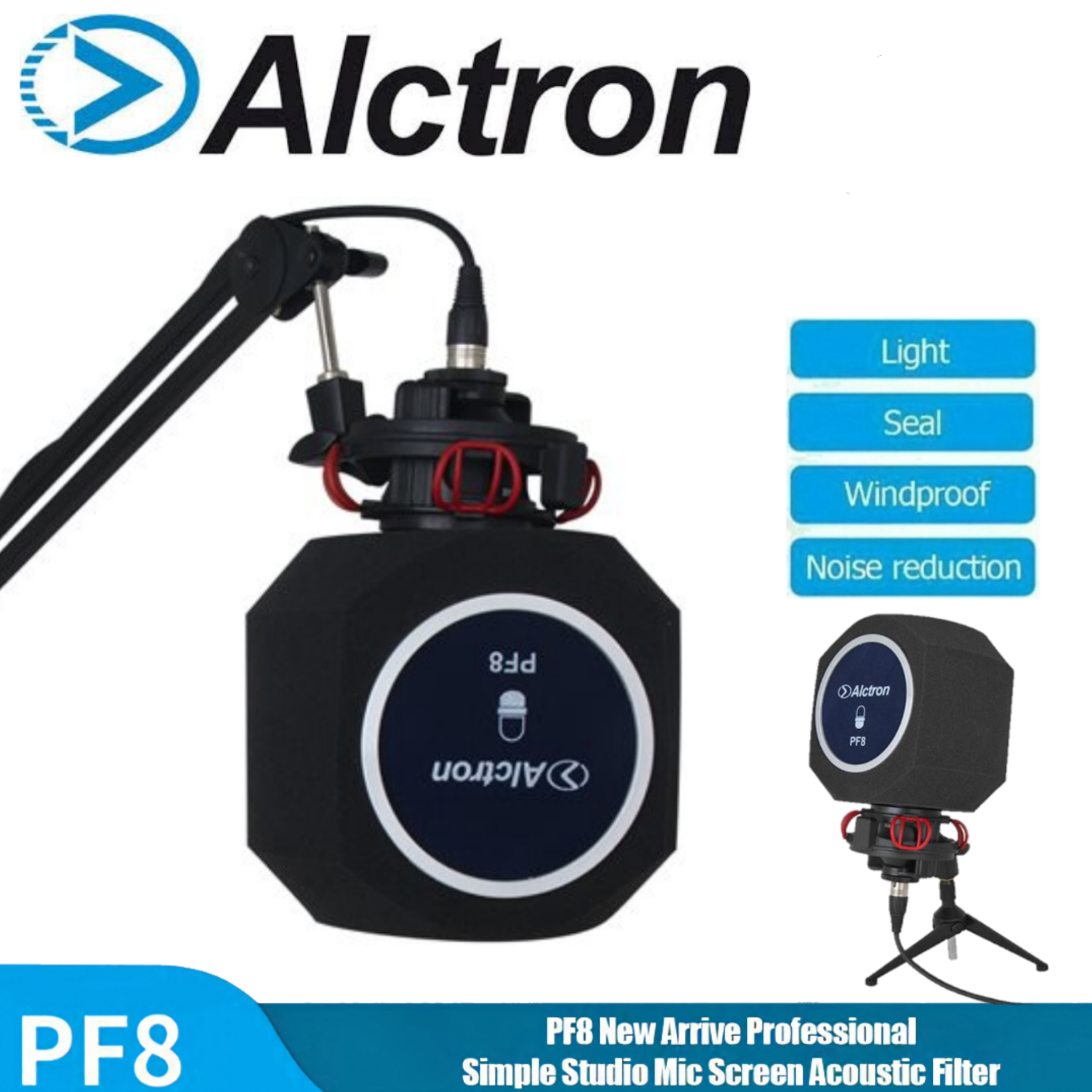 Alctron PF8 Studio Mic Screen, Acoustic Filter, Cover, Pop Filter Foam Wind Shield Noise Reduction